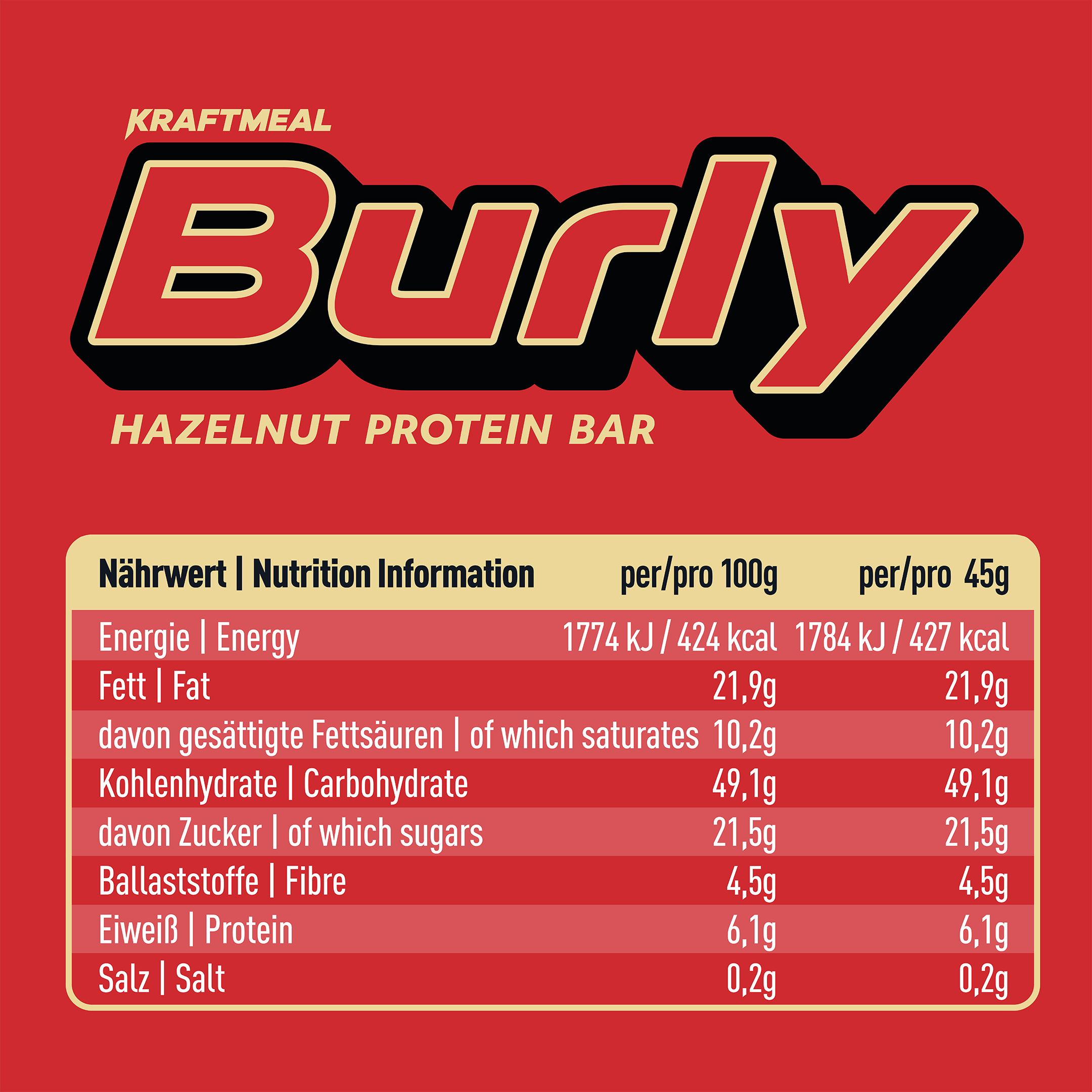 Burly | Banana| 20x45g | Protein Riegel