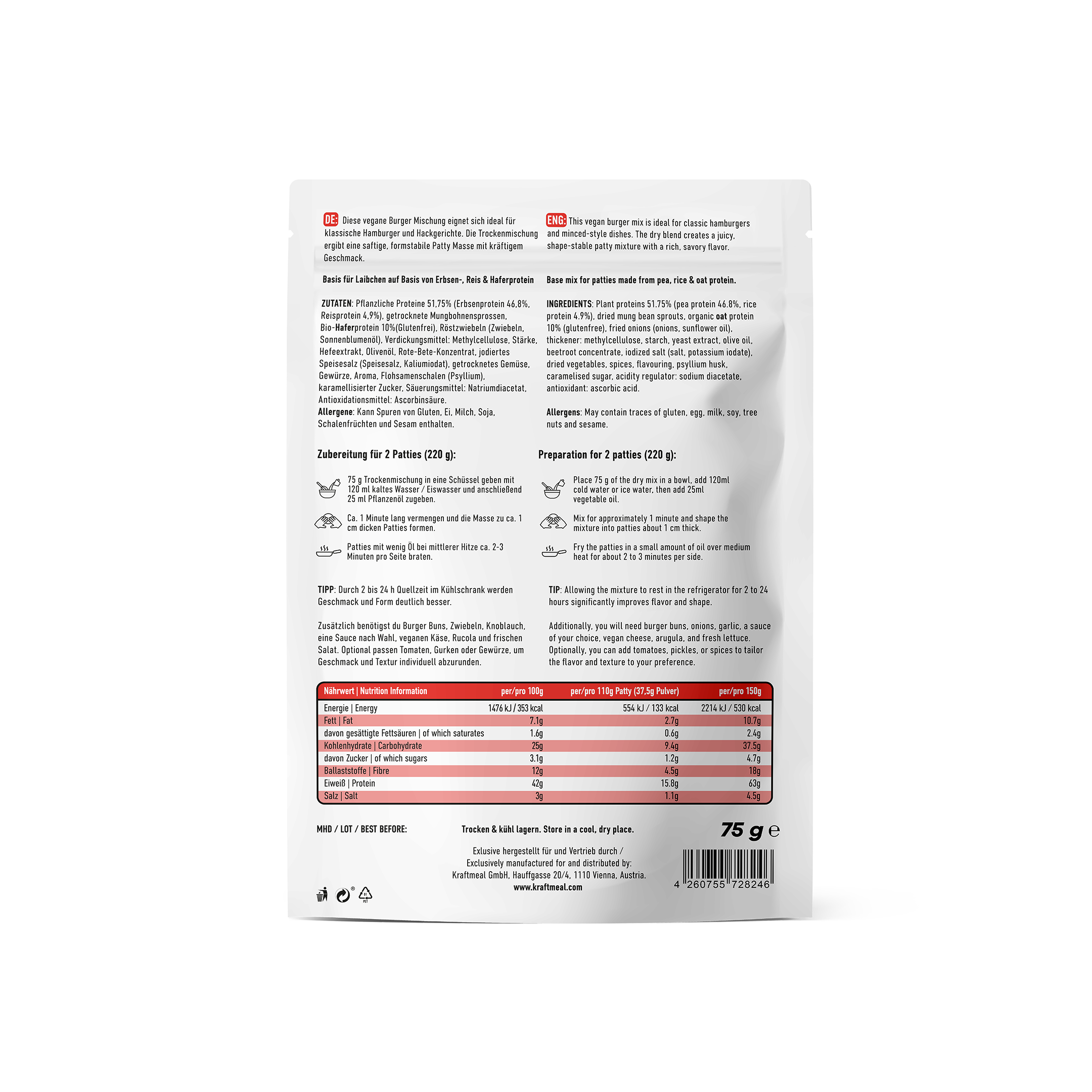 Kraftmeal | Protein Burger | 75g